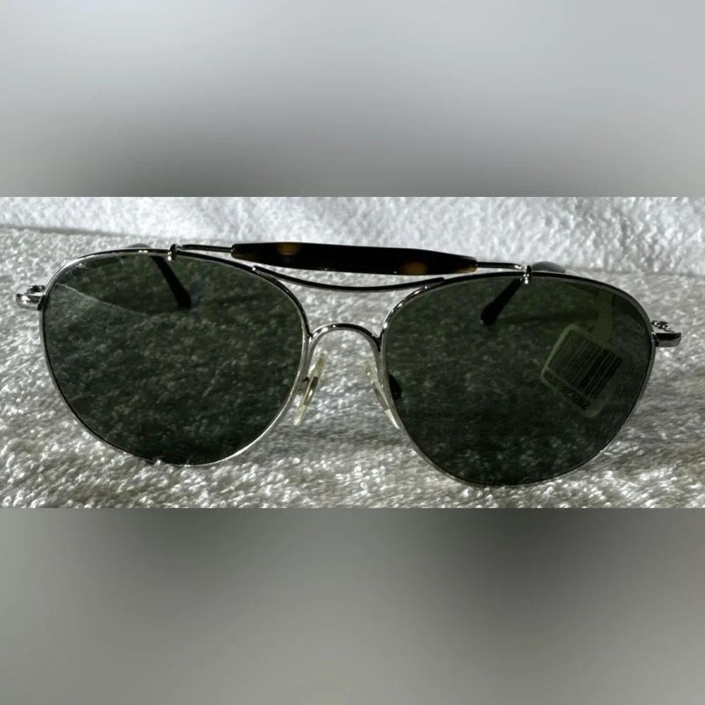 Ralph Lauren Unisex Aviator Pilot Sunglasses PH 3078-P 9001/31, Silver/Green